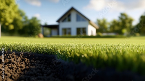 Wallpaper Mural Fresh Lawn with House in Background Torontodigital.ca