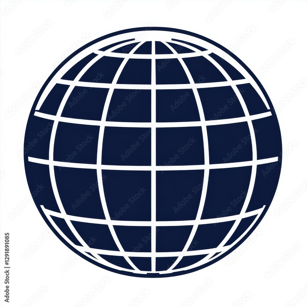 Abstract Globe Icon: A Stylized Representation of Global Connectivity and Technology. Abstract Globe Icon: A Stylized Representation of Global Connectivity and Technology.