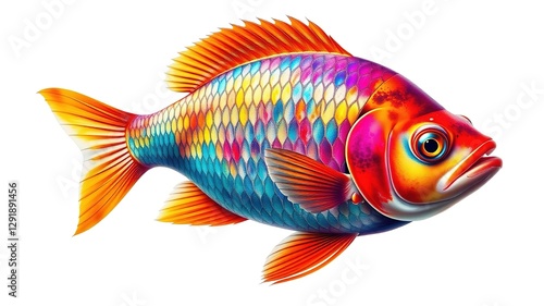 Aquatic Masterpiece: Paintbrush Strokes Dance on Fish Scales