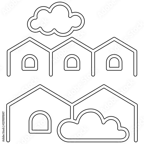 Air pollution icon in line style