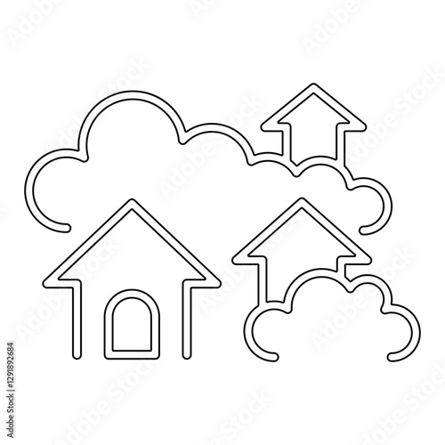 air pollution icon in line style