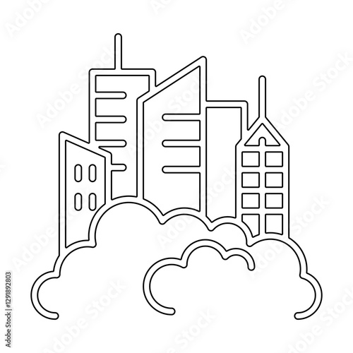 air pollution icon in line style