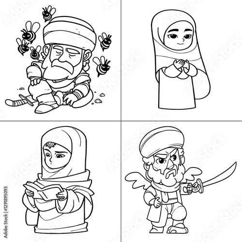 Cartoon Arab Figures – Warriors, Scholars, and Everyday Life