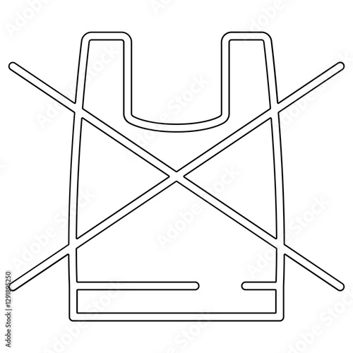 Ban plastic bag icon in line style
