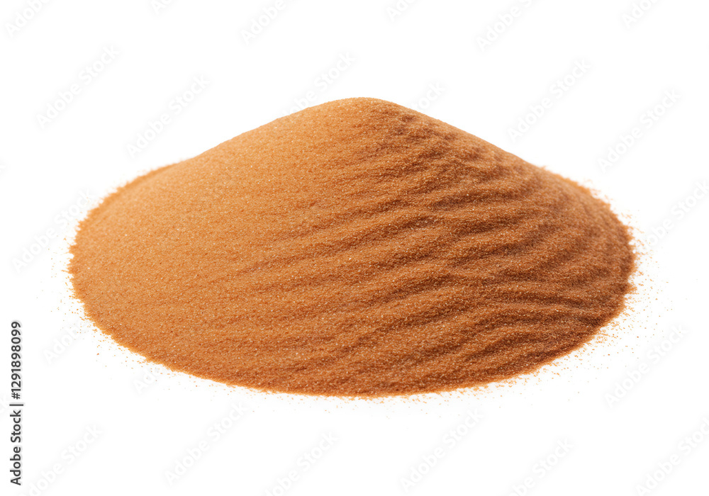 Fine reddish-brown granular material isolated pile. Fine reddish-brown granular material isolated pile.