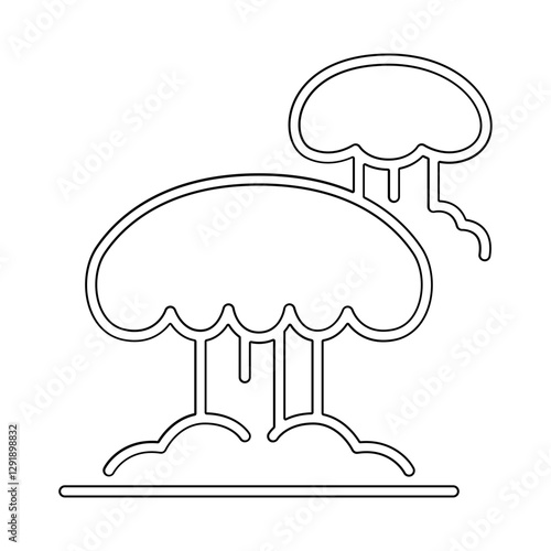 Atomic bomb icon in line style