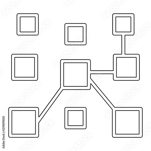 Data Network icon in line style