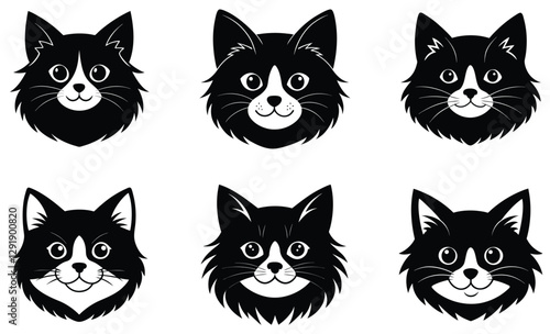 "Adorable Tuxedo Cat Illustrations with Playful Expressions"





