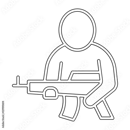 Terrorist icon in line style