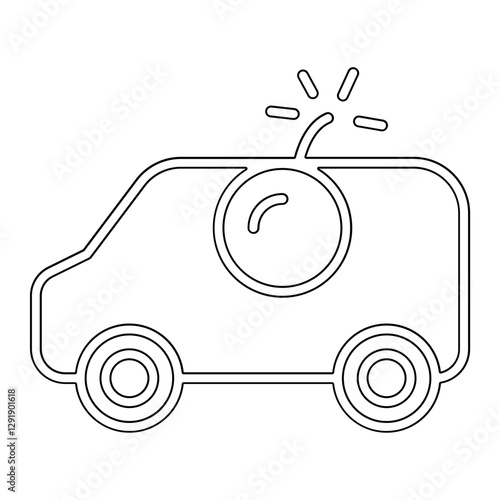 Car bomb icon in line style