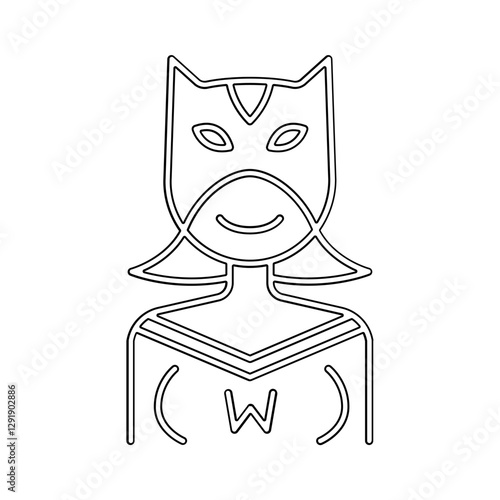 Superwoman icon in line style