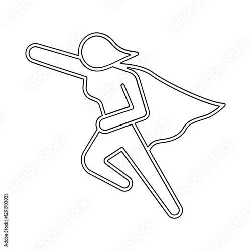 Superwoman icon in line style