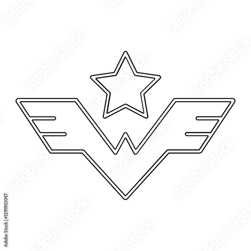 Superwoman badge icon in line style
