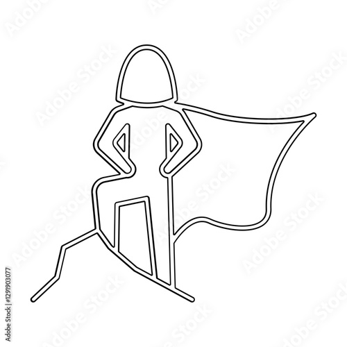 Superwoman icon in line style