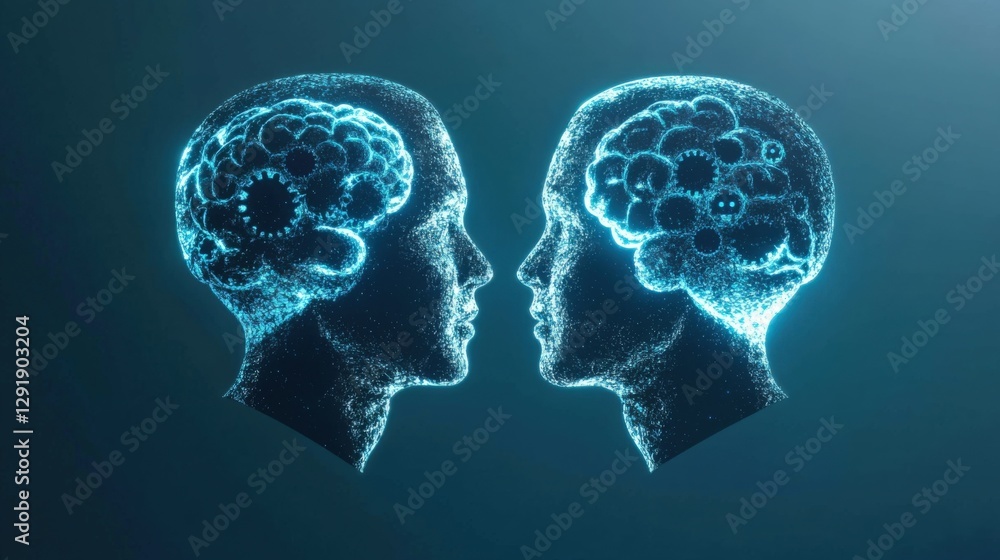 Fototapeta premium digital Minds Connecting with Artificial Intelligence