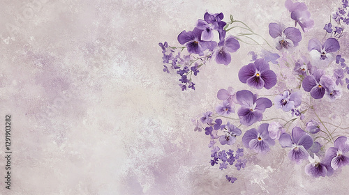 Soft lavender-themed floral wallpaper with violets