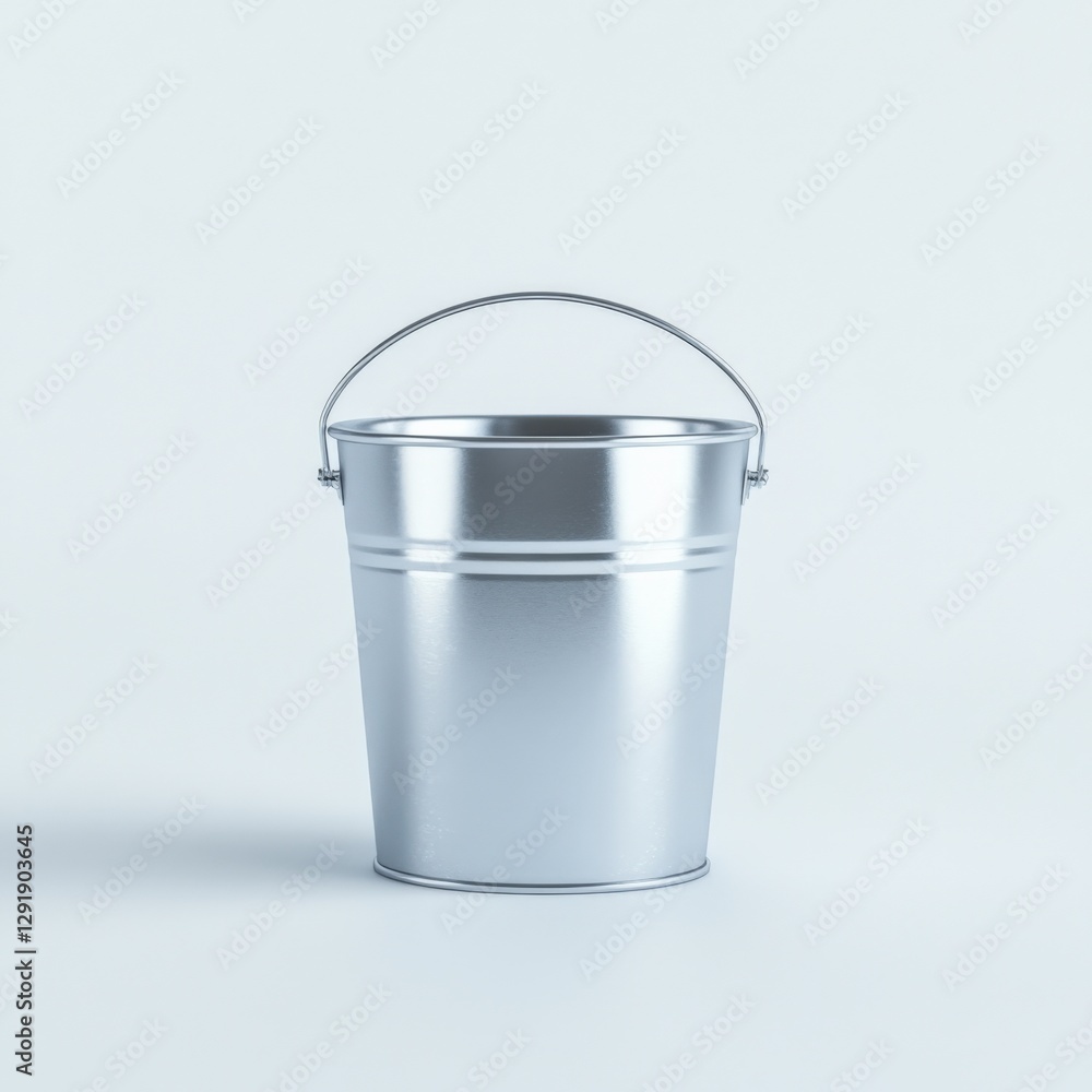 Metal Bucket on a White Background Metal Bucket on a White Background