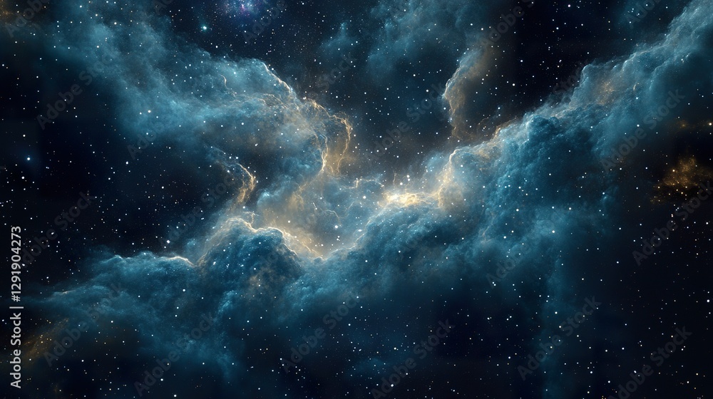 Fototapeta premium Cosmic Nebula, Starry Night Sky, Outer Space