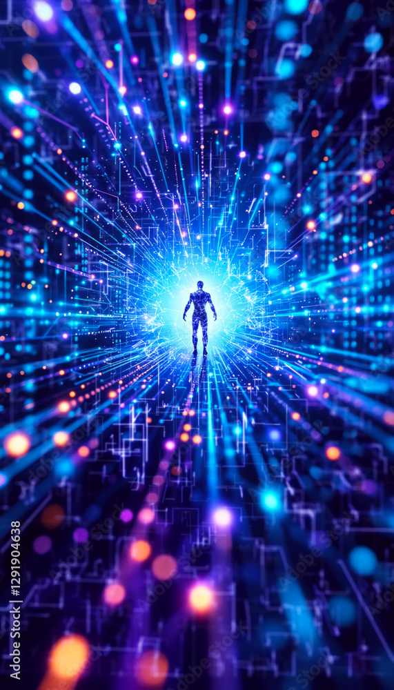 Naklejka premium generative art. technologies of the future.