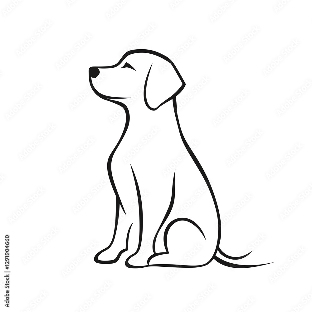 Cute Dog Line Art | Minimalist Pet Illustration PNG Cute Dog Line Art | Minimalist Pet Illustration PNG