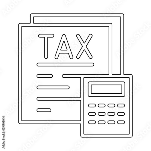 Tax calculation icon in line style