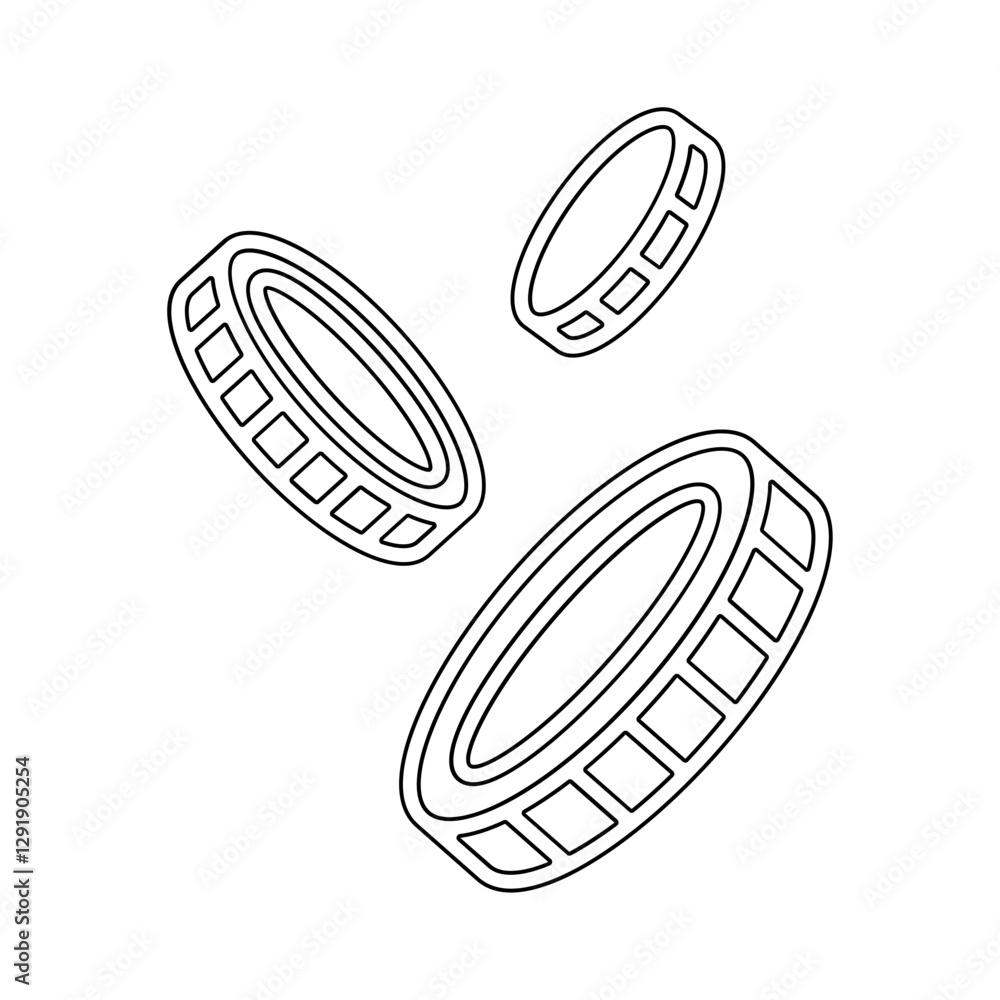Coin icon in line style Coin icon in line style