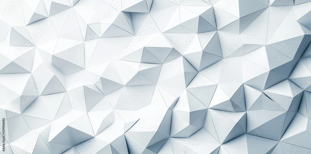 Abstract low poly background with white geometric shapes and textures, creating modern and clean aesthetic. Ideal for design projects and digital art Abstract low poly background with white geometric shapes and textures, creating modern and clean aesthetic. Ideal for design projects and digital art
