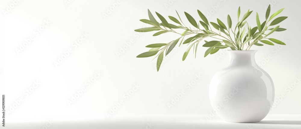 Sage branches in a white vase Sage branches in a white vase