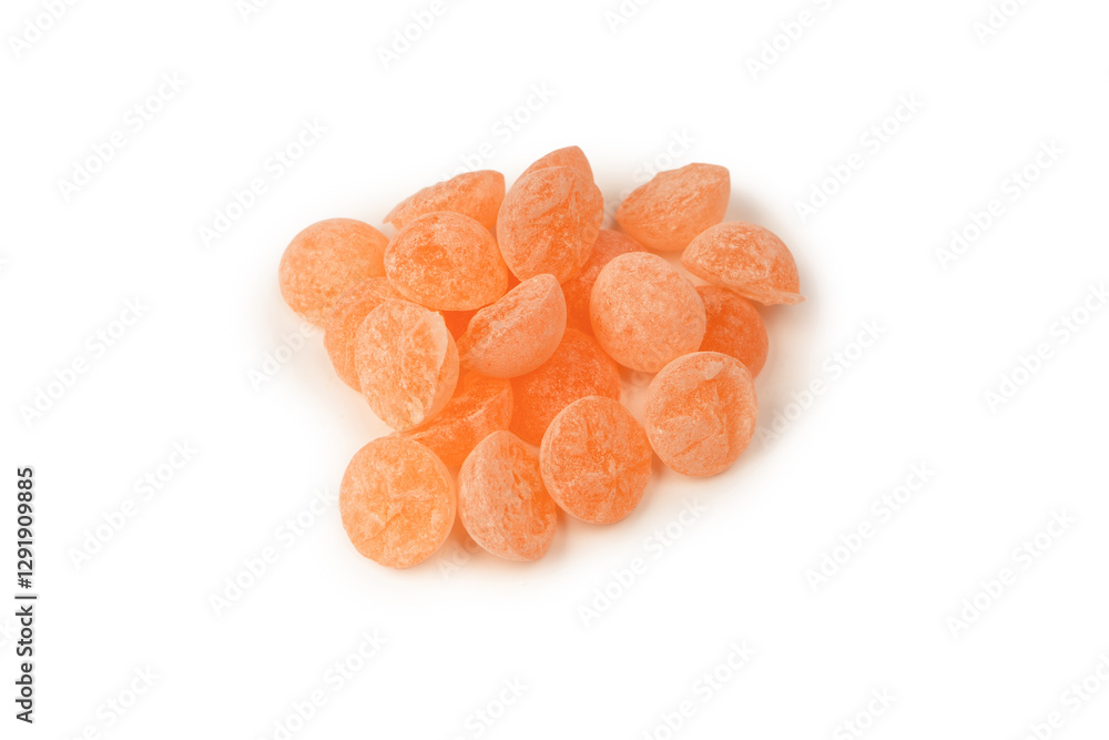 Bright citrus lollipops isolated on a white background. Bright citrus lollipops isolated on a white background.