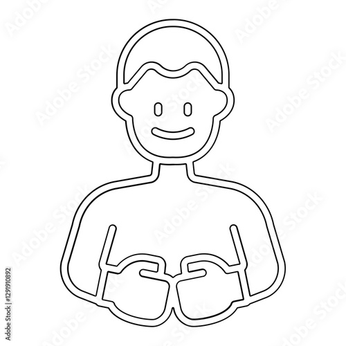 Man boxer icon in line style