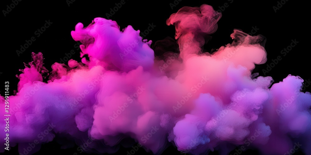 Pink and purple smoke cloud flowing on a black background Pink and purple smoke cloud flowing on a black background