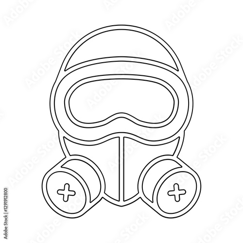 Gas mask icon in line style