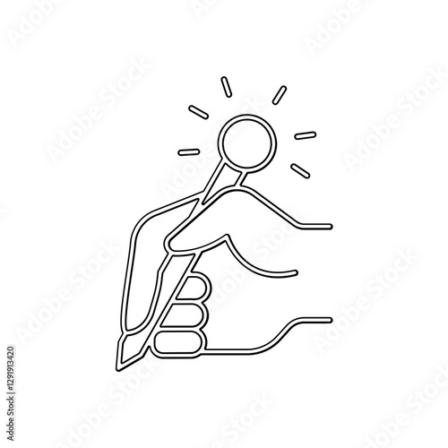Writing icon in line style