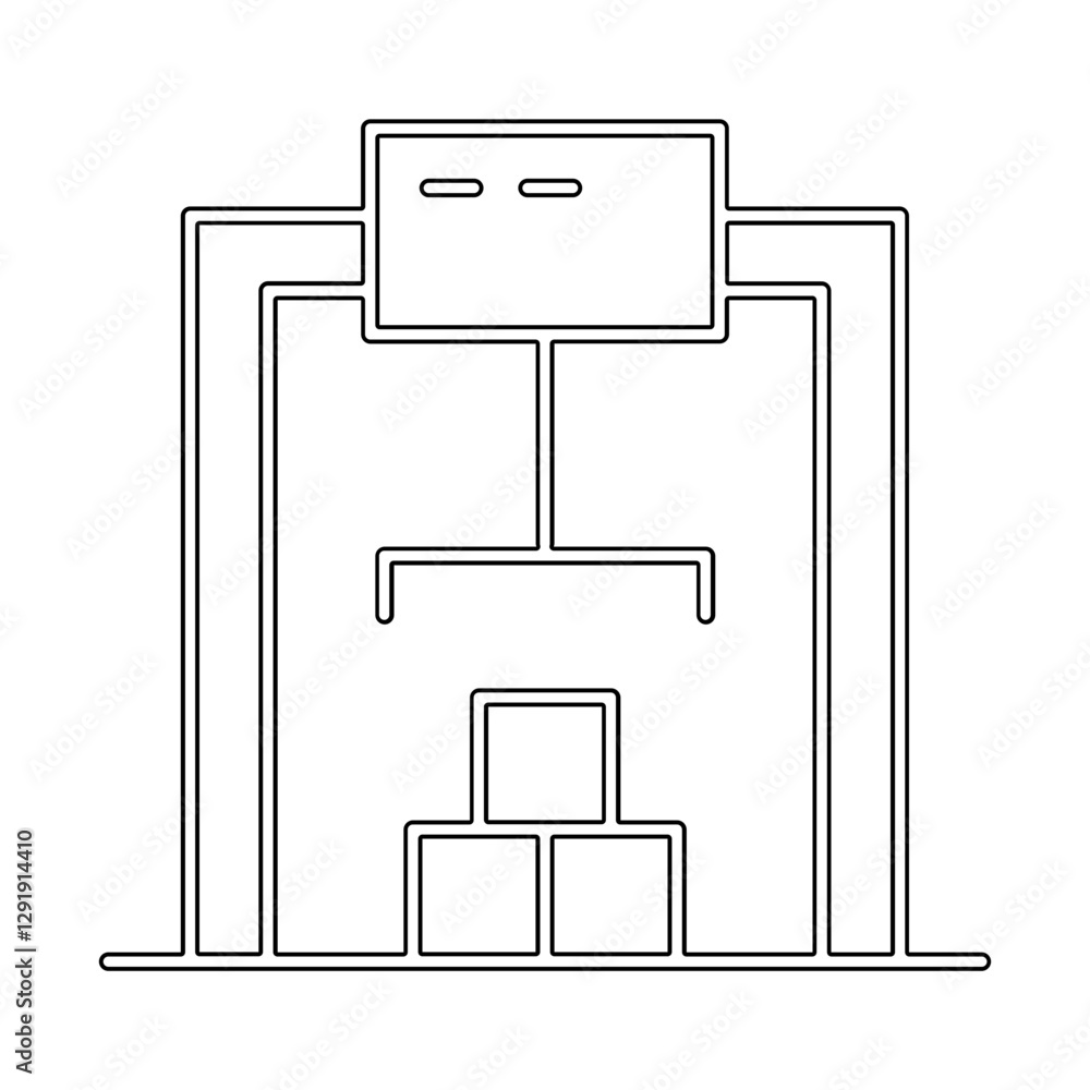 Overhead crane icon in line style Overhead crane icon in line style