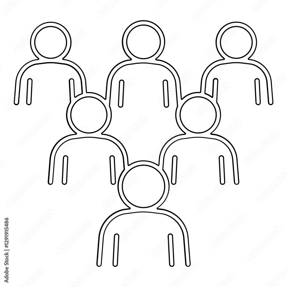 People icon in line style People icon in line style