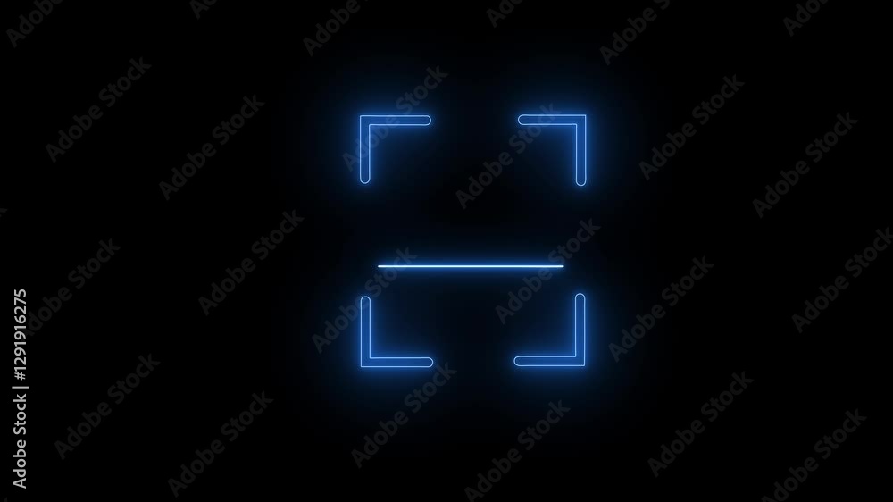 Glowing blue colour neon QR Code Scanning Animation icon. Blue QR Code Scan Effect in Seamless Loop. Vector illustration. 4K Video motion Glowing blue colour neon QR Code Scanning Animation icon. Blue QR Code Scan Effect in Seamless Loop. Vector illustration. 4K Video motion