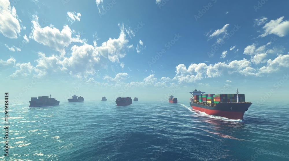 Obraz premium Shipping logistics – movement of goods by water.