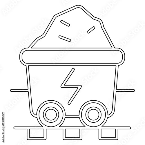 Mining icon in line style