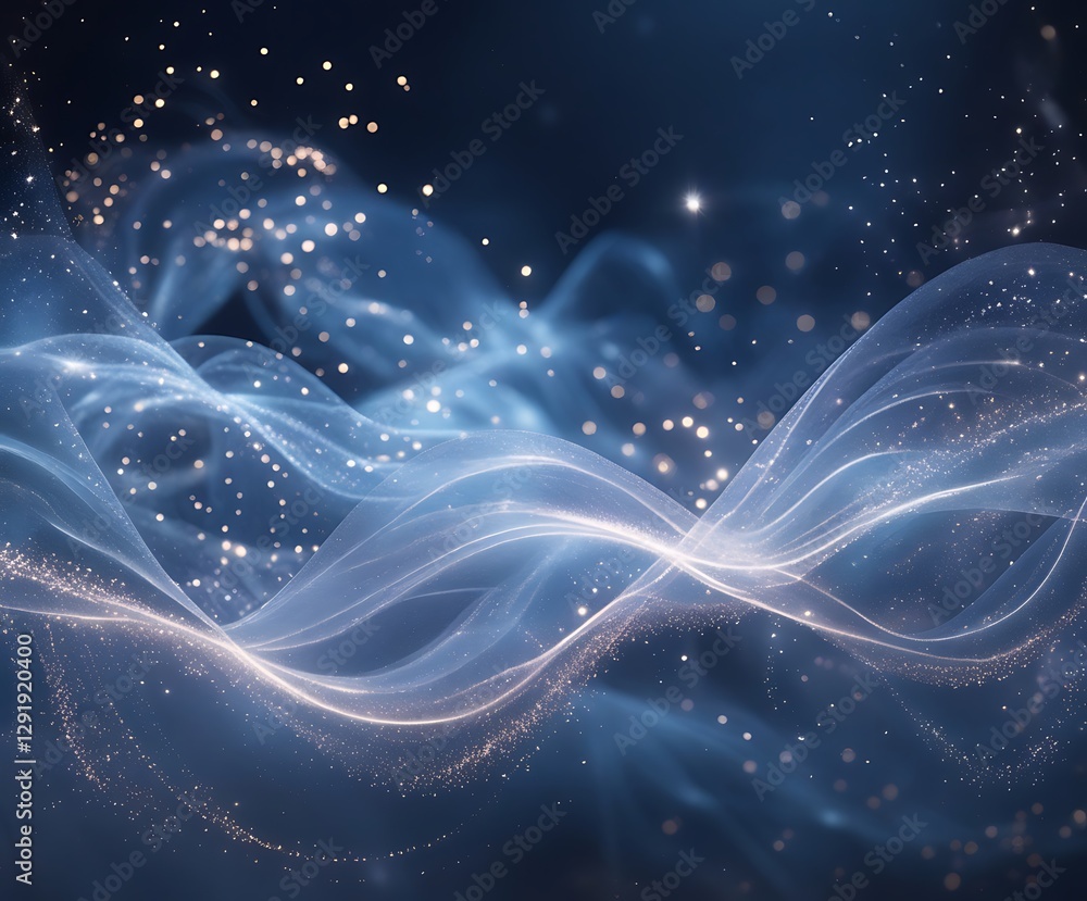 Fototapeta premium Elegant Abstract Light Swirls with Glowing Bokeh on Dark Background