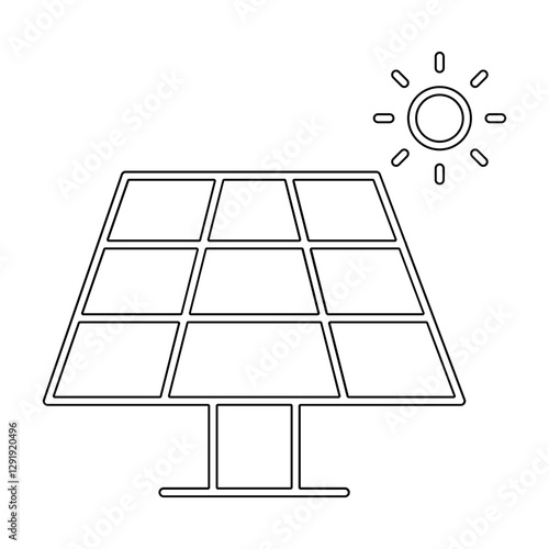 Solar cell icon in line style