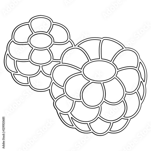 Raspberry icon in line style