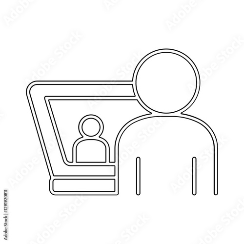 Studying online icon in line style