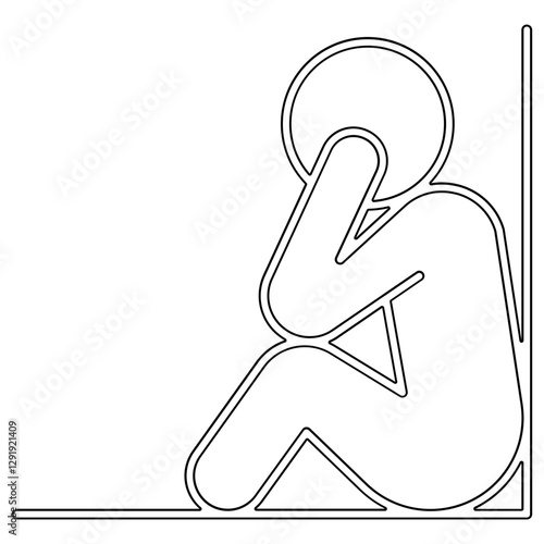 Depression icon in line style