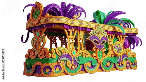 Glitched Mardi Gras Float Extravaganza: Neon Splendor and Electronic Dreams