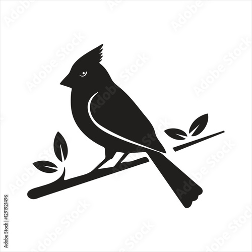  cardinal bird vector logo black and white Abstract drawing Vector illustration Northern Cardinal Bird Winter Red Various Poses Cartoon Vector