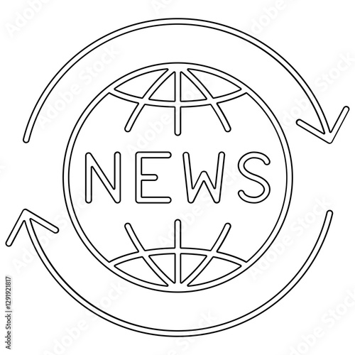 Worldwide news icon in line style
