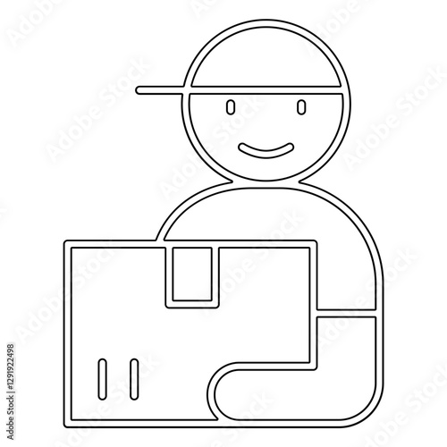 Deliveryman icon in line style