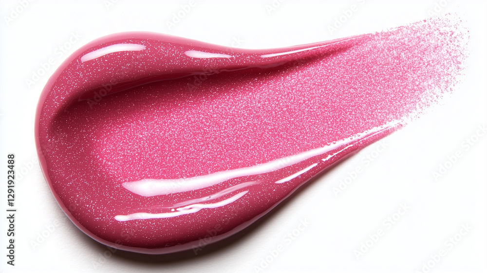 Fototapeta premium Pink Shimmering Lip Gloss Texture Background 