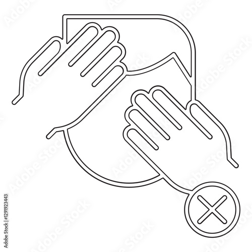 Stop touching face icon in line style