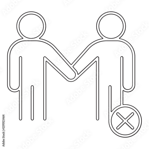Stop touching icon in line style